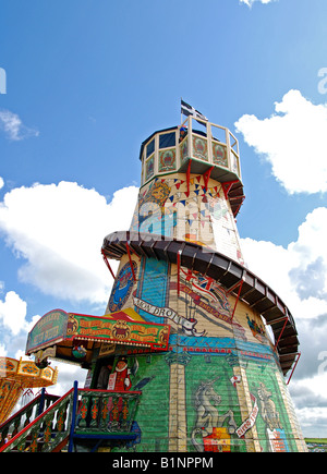 "Helter Skelter" Messegelände fahren Sie bei der royal Cornwall Show in Wadebridge in Cornwall, England, uk Stockfoto