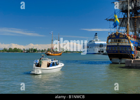 Segeln Schiff Götheborg ein Replikat eines East India trading Schiffes aus dem 18. Jahrhundert, Helsinki, Finnland, Europa. Stockfoto