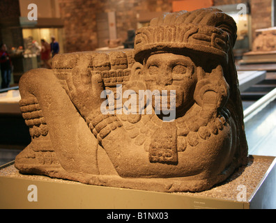 Chac Mool, prä-hispanischen Maya-Kunst, National Museum of Anthropology, Park Chapultepec, Mexiko-Stadt, Mexiko. Stockfoto