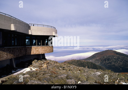 Das Observatorium auf dem Gipfel des Mt Washington in New Hampshire Stockfoto