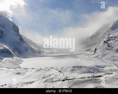 Kanada Alberta Jasper National Park Columbia Icefield Athabasca Gletscher Athabasca-Gletscher im winter Stockfoto