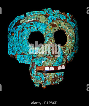 Turquoise Mosaik Maske mixtekischen Aztec 1400 1521 AD Indian native amerikanischen Mexico Mexican Museum Stockfoto