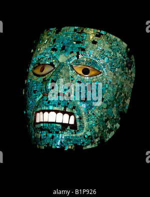 Turquoise Mosaik Maske mixtekischen Aztec 1400 1521 AD Indian native amerikanischen Mexico Mexican Museum Stockfoto