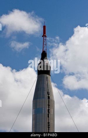 Oben auf eine Rakete auf das John F Kennedy Space Center in Cape Canaveral Florida USA Stockfoto