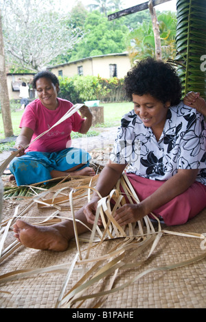 Weben Vuniuto Dorf Taveuni Fidschi Stockfoto