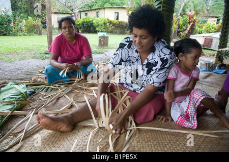 Weben Vuniuto Dorf Taveuni Fidschi Stockfoto