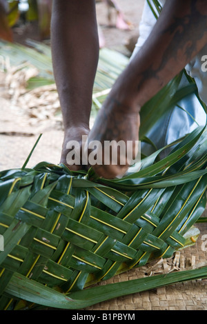 Weben Vuniuto Dorf Taveuni Fidschi Stockfoto