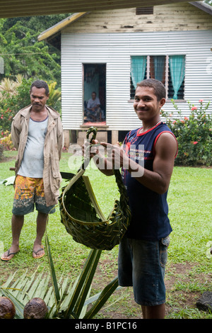 Weben Vuniuto Dorf Taveuni Fidschi Stockfoto