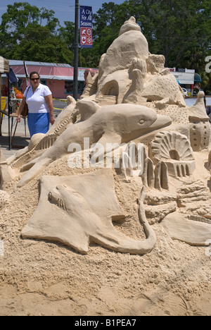 Jährliche Carrabelle Riverfront Festival Carrabelle Florida Sand Skulptur Stockfoto