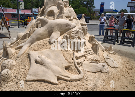 Jährliche Carrabelle Riverfront Festival Carrabelle Florida Sand Skulptur Stockfoto