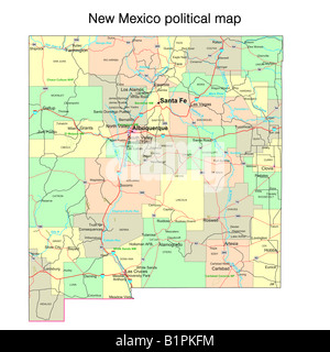 New-Mexico Zustand politische Karte Stockfoto