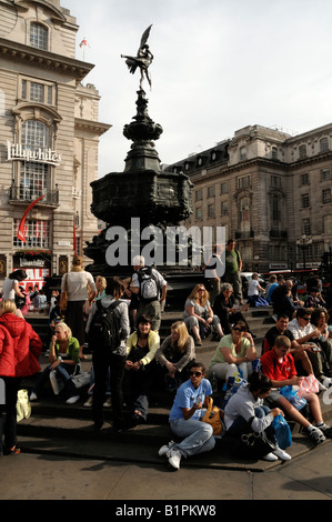 Piccadilly Circus Tousists, London England UK Stockfoto