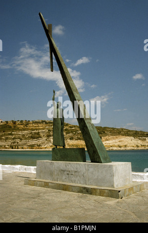 Statue des Pythagoras Pythagorio Samos griechische Inseln Stockfoto