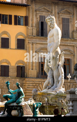 Statue von Neptun in Piazza della Signoria Florenz Stockfoto