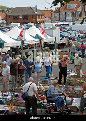 Open-air-MARKT IN SHERINGHAM, North Norfolk. Stockfoto