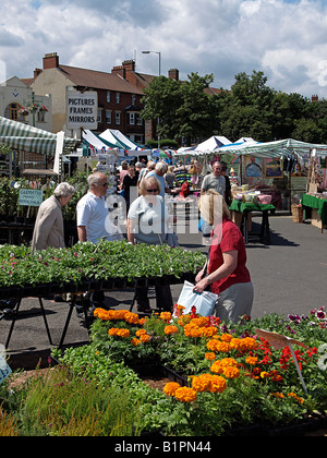 Open-air-MARKT IN SHERINGHAM, North Norfolk. Stockfoto