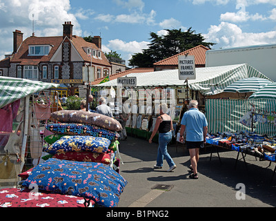 Open-air-MARKT IN SHERINGHAM, North Norfolk. Stockfoto