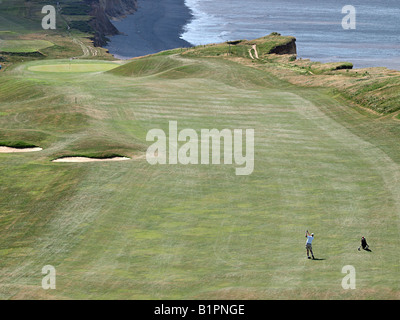 Erhöhte Ansicht Fron t-stück, sheringham Golf Course, North Norfolk England England Stockfoto