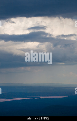 Sturm Wolken über Hudson Valley gesehen von Catskills New York State Stockfoto