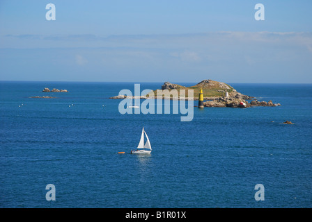 Roscoff Hafen Eintrag Stockfoto