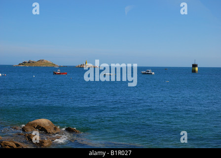 Roscoff Hafen Eintrag Stockfoto