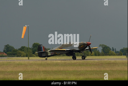 Hawker Hurricane Rollen am Flugplatz Stockfoto