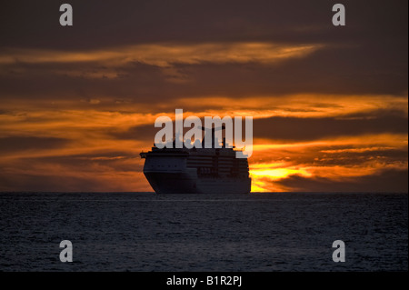 "Carnival Pride Kreuzfahrtschiff morgens aus Cabo San Lucas" Stockfoto