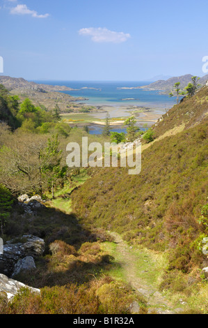 Blick auf Loch Moidart, Ardnamurchan Penisular, Highlands, Schottland Stockfoto