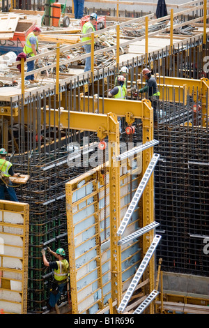Bauarbeiten am ehemaligen Standort des World Trade Center in New York New York USA 6. Juni 2008 Stockfoto