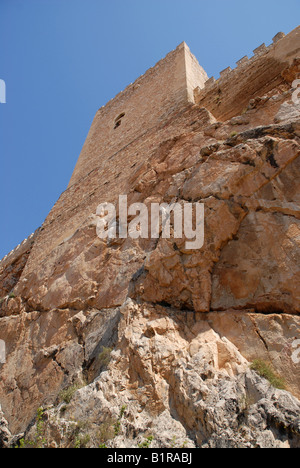 Almansa Burg, Almansa, Provinz Albacete, Kastilien-La-Mancha, Spanien Stockfoto