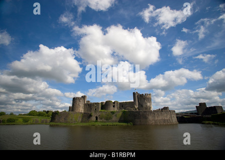 Caerphilly Castle Südwales Stockfoto