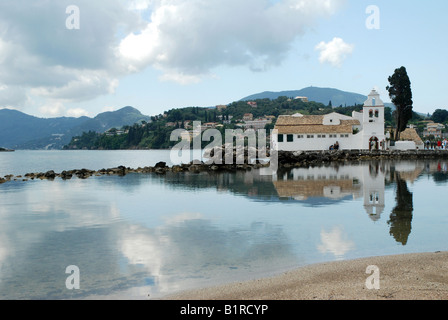 Kloster aus dem 17. Jahrhundert Vlaheraina (Kloster der Panagia Vlacherna), Insel Korfu, Griechenland Stockfoto