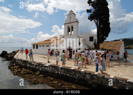 Kloster aus dem 17. Jahrhundert Vlaheraina (Kloster der Panagia Vlacherna), Insel Korfu, Griechenland Stockfoto