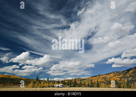 Camping im Herbst Colorado Stockfoto