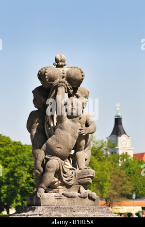 Skulptur im Park von Schloss Nymphenburg Palast, München, Bayern, Deutschland, Europa Stockfoto