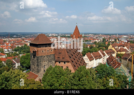 Panoramablick auf der Kaiserburg Nürnberg Burg Middle Franconia, Bayern, Deutschland, Europa Stockfoto