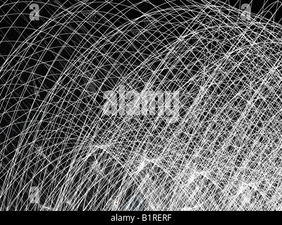 Hohe Auflösung Wire Frame Abbildung in schwarz / weiß Stockfoto