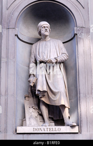 Statue von Donatello von Donato di Niccolò di Betto Bardi, ein Renaissance-Bildhauer, in den Uffizien in Florenz, UNESCO Welt Squillaci Stockfoto