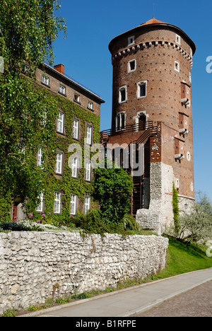 Turm der Festung am Wawel-Hügel, UNESCO-Weltkulturerbe, Krakau, Polen, Europa Stockfoto