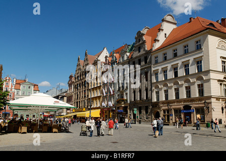 Plac Solny, Salzmarkt am Rynek, Hauptmarkt von Breslau, Niederschlesien, Polen Stockfoto