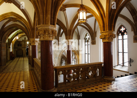 Treppe, Neues Rathaus, Neustadt Halle, München, Bayern, Deutschland, Europa Stockfoto