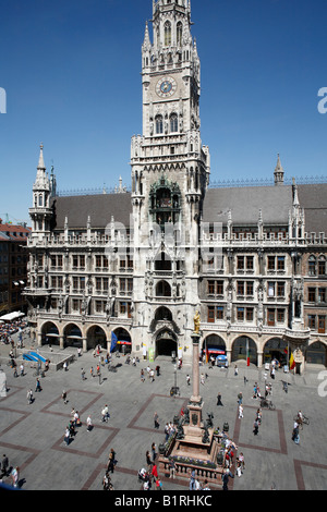 New City Hall, Marienplatz-Platz, München, Oberbayern, Deutschland, Europa Stockfoto