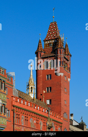 Detail, Basler Münster Kathedrale, Basel, Kanton Baselstadt, Schweiz, Europa Stockfoto