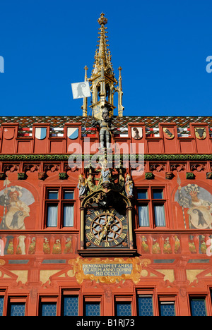 Detail, Rathaus, Basel, Kanton Baselstadt, Schweiz, Europa Stockfoto