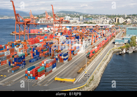 Vancouver Containerhafen, Britisch-Kolumbien, Kanada, Nordamerika Stockfoto