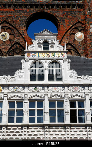 Altes Rathaus, im Detail, Lübeck, Schleswig-Holstein, Deutschland, Europa Stockfoto