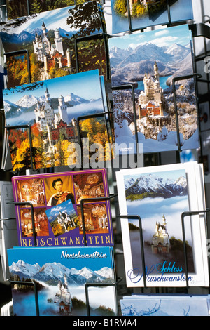 Postkarten, Schloß Neuschwanstein, König Ludwig Tour, Hohenschwangau, Allgäu, Bayern, Deutschland Stockfoto