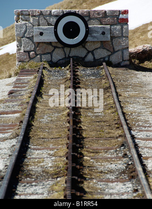 Ende der Zahnradbahn, Schafbergbahn, Salzburg, Österreich, Europa Stockfoto