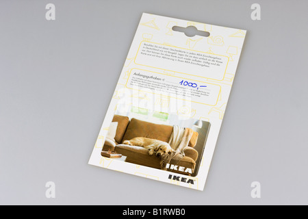 IKEA Werbung, GeschenkKarte Stockfotografie Alamy