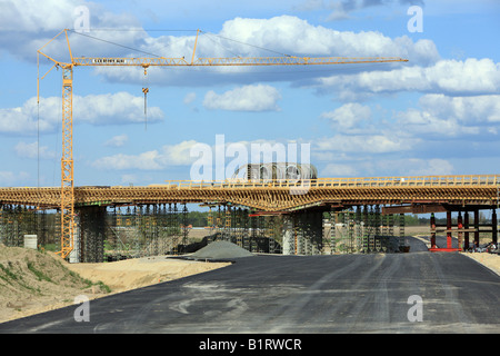 Brücke und Autobahn bauen Website, BBI, Berlin-Brandenburg International Flughafen Berlin, Deutschland, Europa Stockfoto